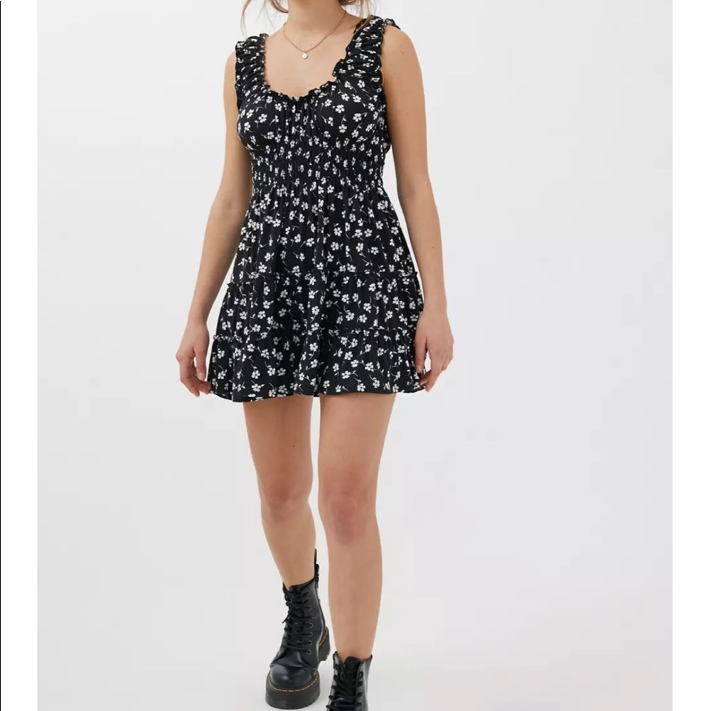 Urban Outfitters Lizzy Smocked Floral Mini Dress